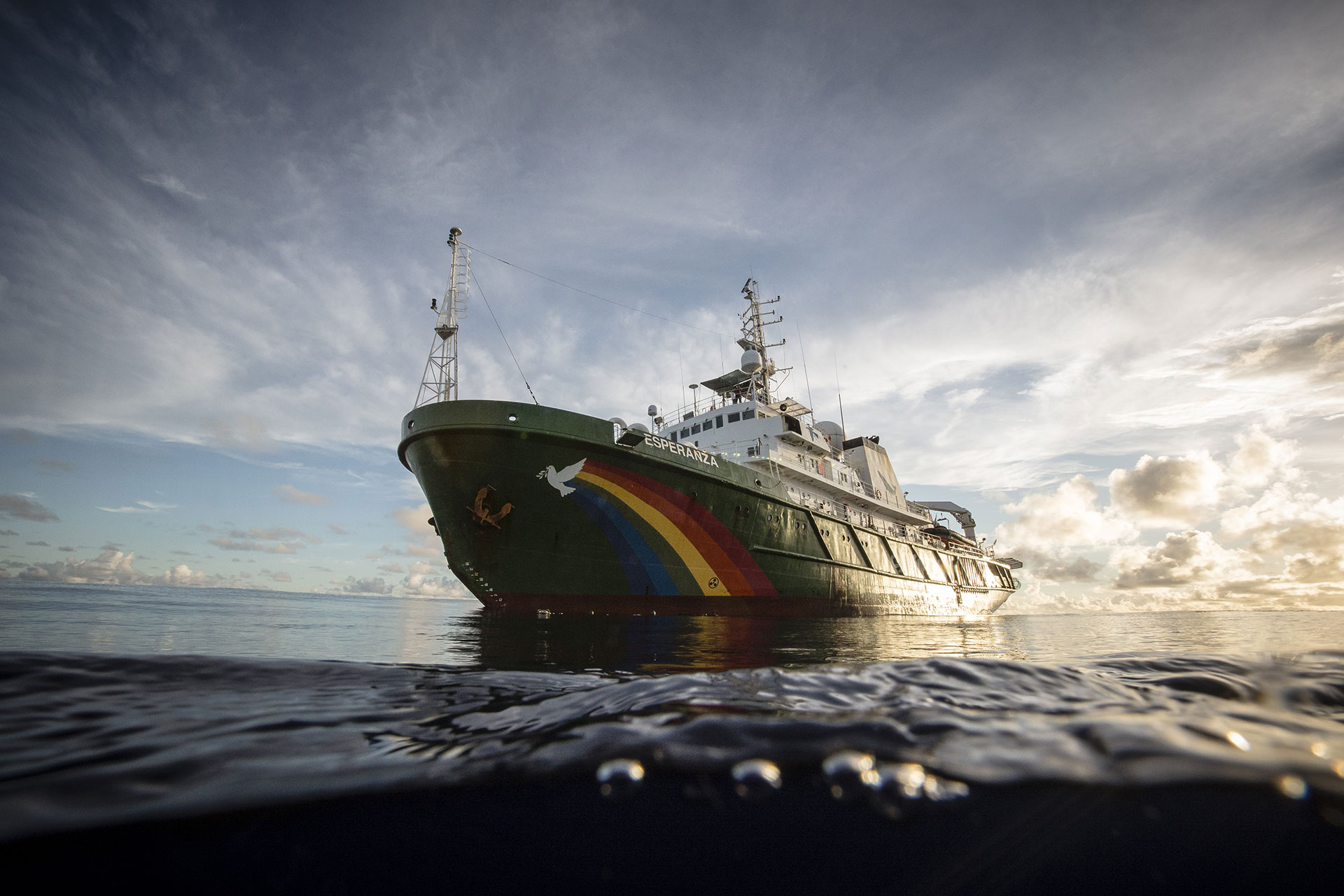 Greenpeace ship at sea